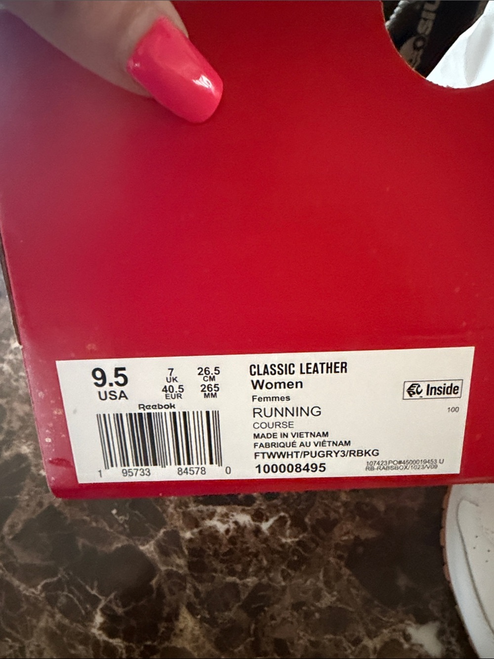 Reebok Classic Leather Women’s Sneakers in Red and White